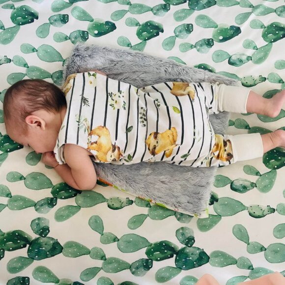 Lucydawn | "Sloths & Stripes" Sleeveless Romper | Size 3-6 Months - Picture 3 of 8